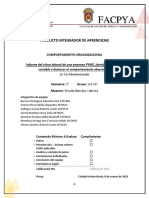 Producto Integrador de Aprendizaje: Comportamiento Organizacional