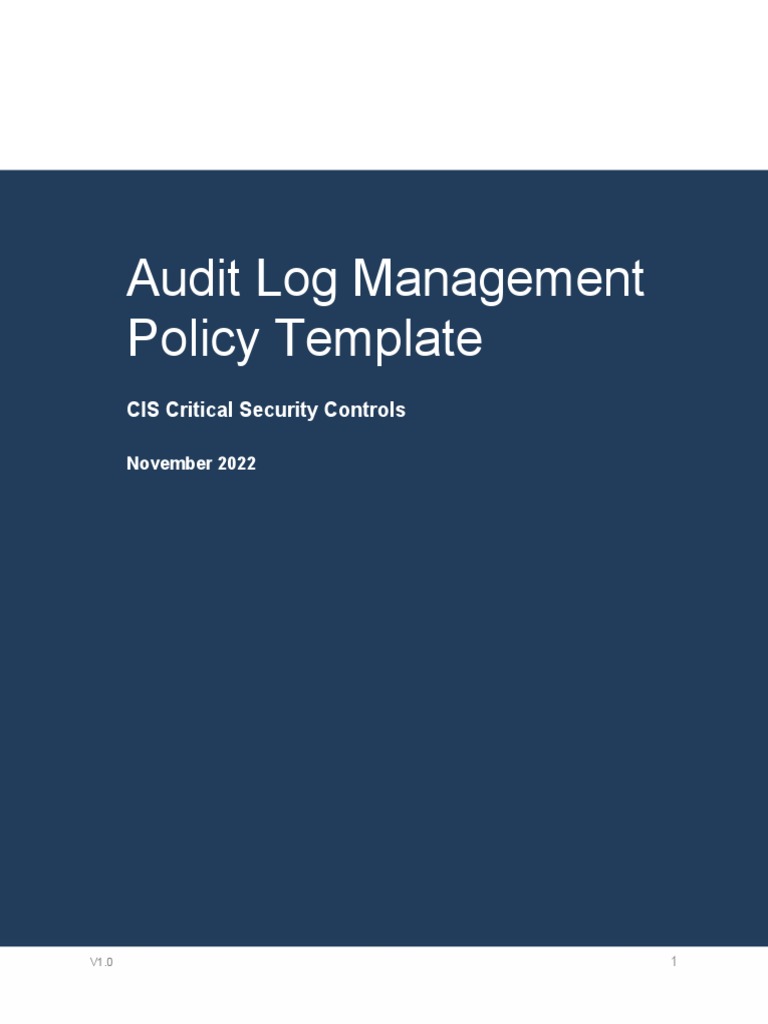Audit log management policytemplate for cis control 8 pdf computer