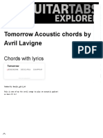 TOMORROW ACOUSTIC Chords by Avril Lavigne - Chords Explorer