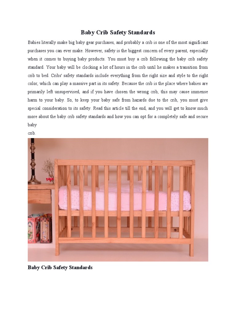 Baby Crib Safety Standards PDF Safety