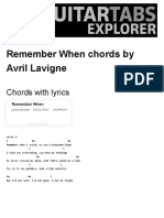 REMEMBER WHEN Chords by Avril Lavigne - Chords Explorer