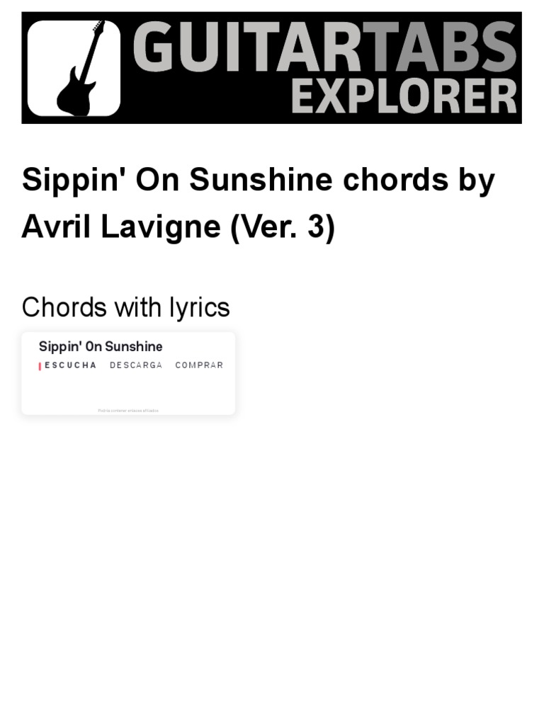 Avril Lavigne - Sippin' On Sunshine ( Tradução ) 