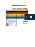 Simulador de Resistencias de 4 Bandas: Color Banda 1 Banda 2 Multiplicador Tolerancia