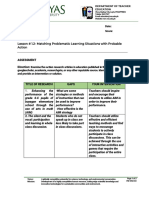 Lesson # 1.2-Matching Problematic Learning Situations With Probable Action