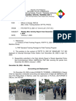 Weekly Report of PNP Trainees