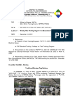 Weekly Activity Report of PNP Trainees