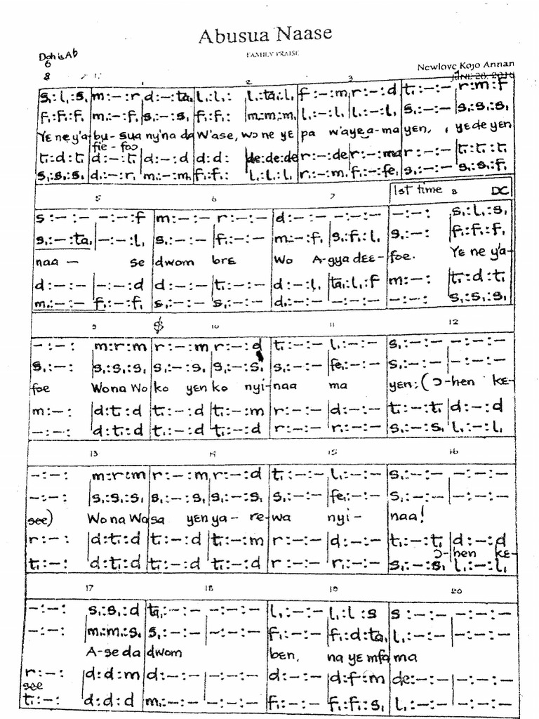 Abusua Naase Tonic Solfa PDF PDF