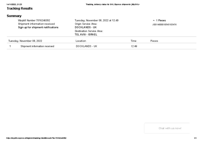 DHL Express Tracking Update | PDF
