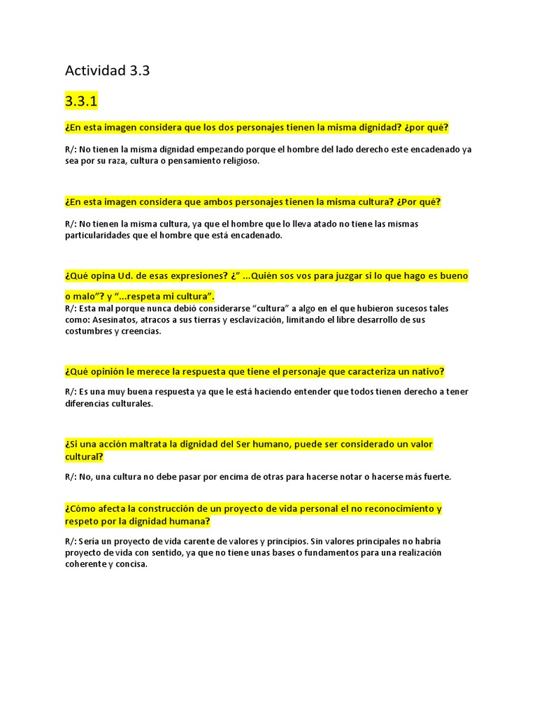 Actividad 3.3.1, 3.3.2 y 3.3.3 | PDF | Vida | Experiencia