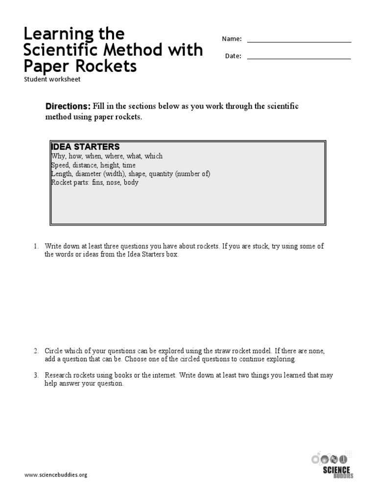 Scientific Method with Paper Rockets | PDF | Scientific Method | Experiment