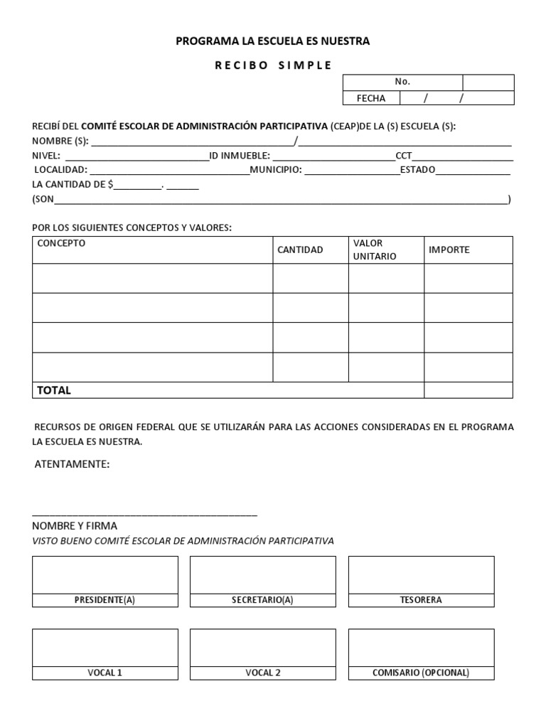 Recibo simple pdf pdf