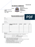 TSC - Travelling Claim Form