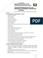 Fatescipol Varones Lista de Prendas y Efectos Personales Gestion 2023