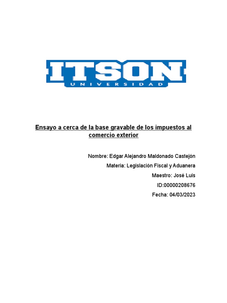 Base Gravable en Impuestos de Importación | PDF | aduana | Bueno (economía)
