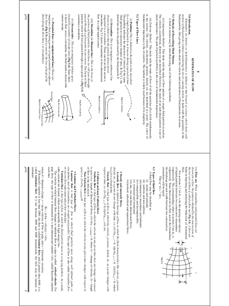 Kinematics of Flow | Descargar gratis PDF | Fluid Dynamics | Reynolds ...