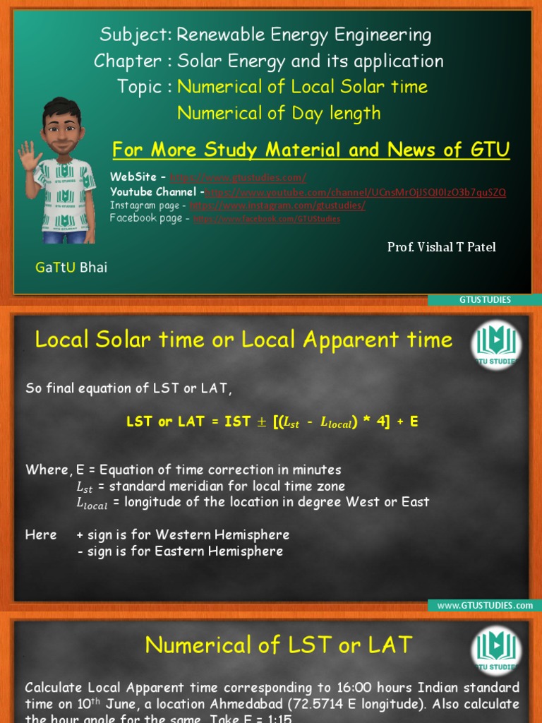 Numerical of Local Solar Time and Day Length Calculation PDF