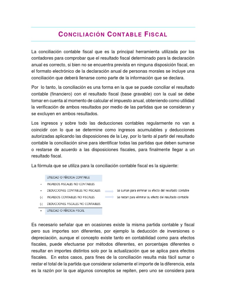 Conciliación Contable y Fiscal: Guía Práctica | PDF | Contabilidad ...
