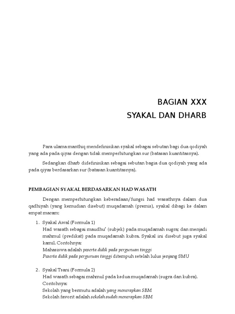 Syakal Formula Pembuatan Kesimpulan