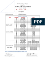 Table Tennis New Schedule