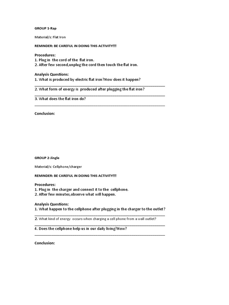 An Investigation into Electrical Energy How Flat Irons and Cell Phones