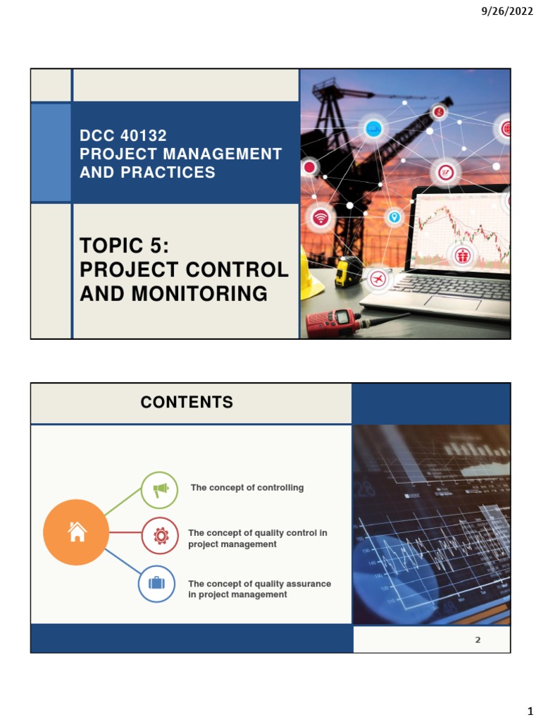 TOPIC 5 - Project Control and Monitoring | PDF | Project Management ...