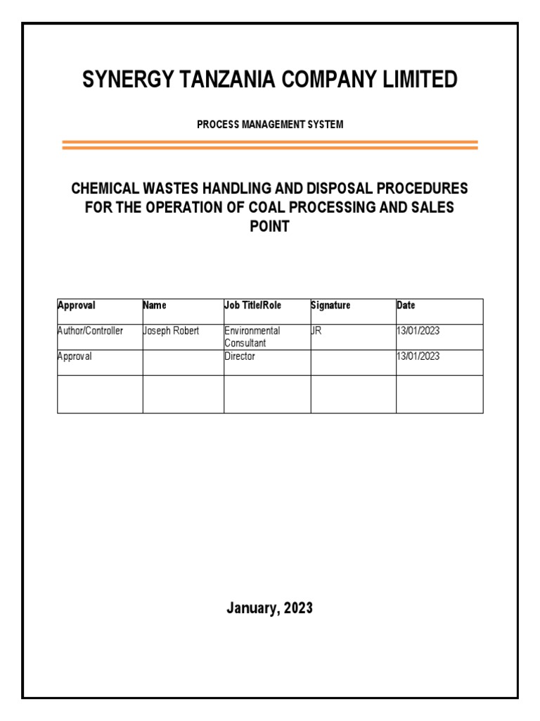 ChemicalWasteDisposalProcedures JML PDF Hazardous Waste Waste