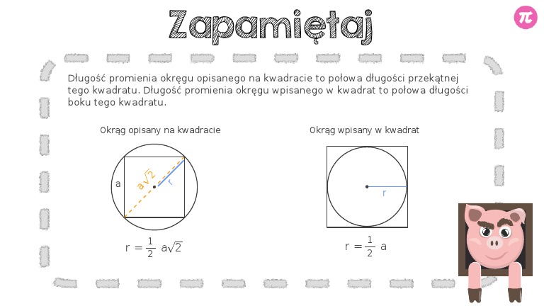 Okrąg Opisany Na Kwadracie Ma Promień 4 Mat00517 Okrag Wpisany I Opisany Na Kwadracie PDF | PDF