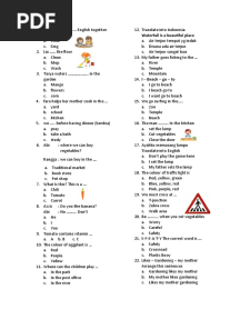 Soal Bahasa Inggris Kelas 2