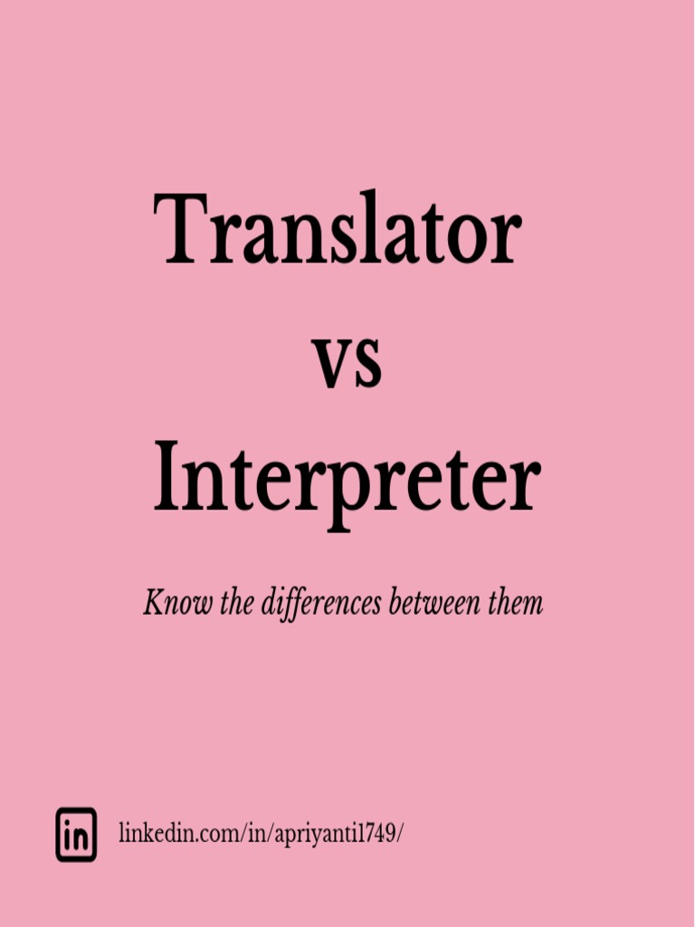 Translator Vs Interpreter | PDF