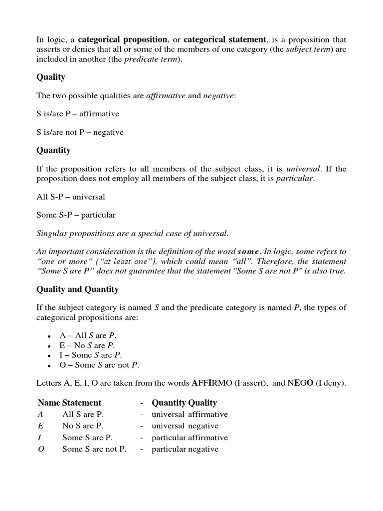 Quality and Quantity of Propositions PDF PDF