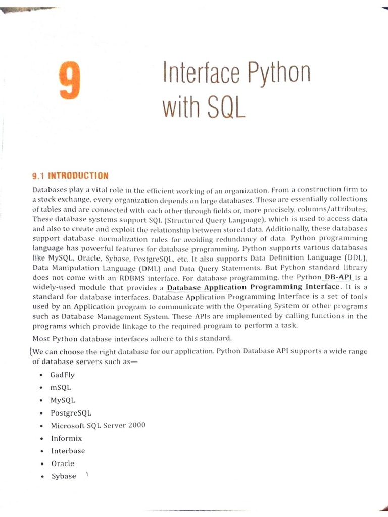 Interface Python With SQL PDF | PDF
