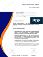 Documento A4 Formato Descripción Puesto Corporativo Azul