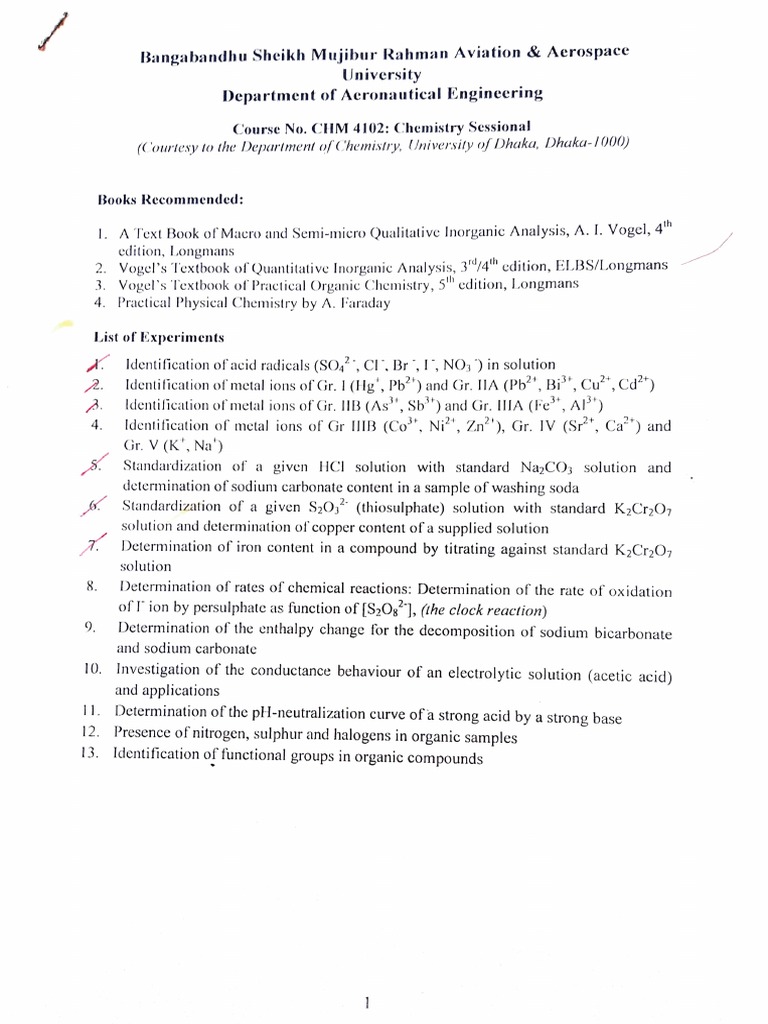 Chemistry Lab Sheet PDF | PDF