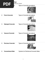 Building Technology: 1. Types of Concrete (Procedure)