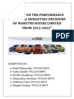 Maruti Suzuki Capital Budgeting Performance 2012-2022