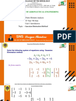 FEA Unit1 - Gaussian Elimination Method