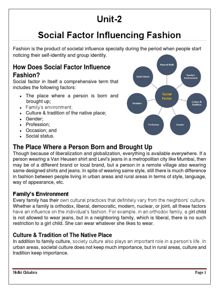 Social Factor Influencing Fashion PDF | PDF | Fashion | Family