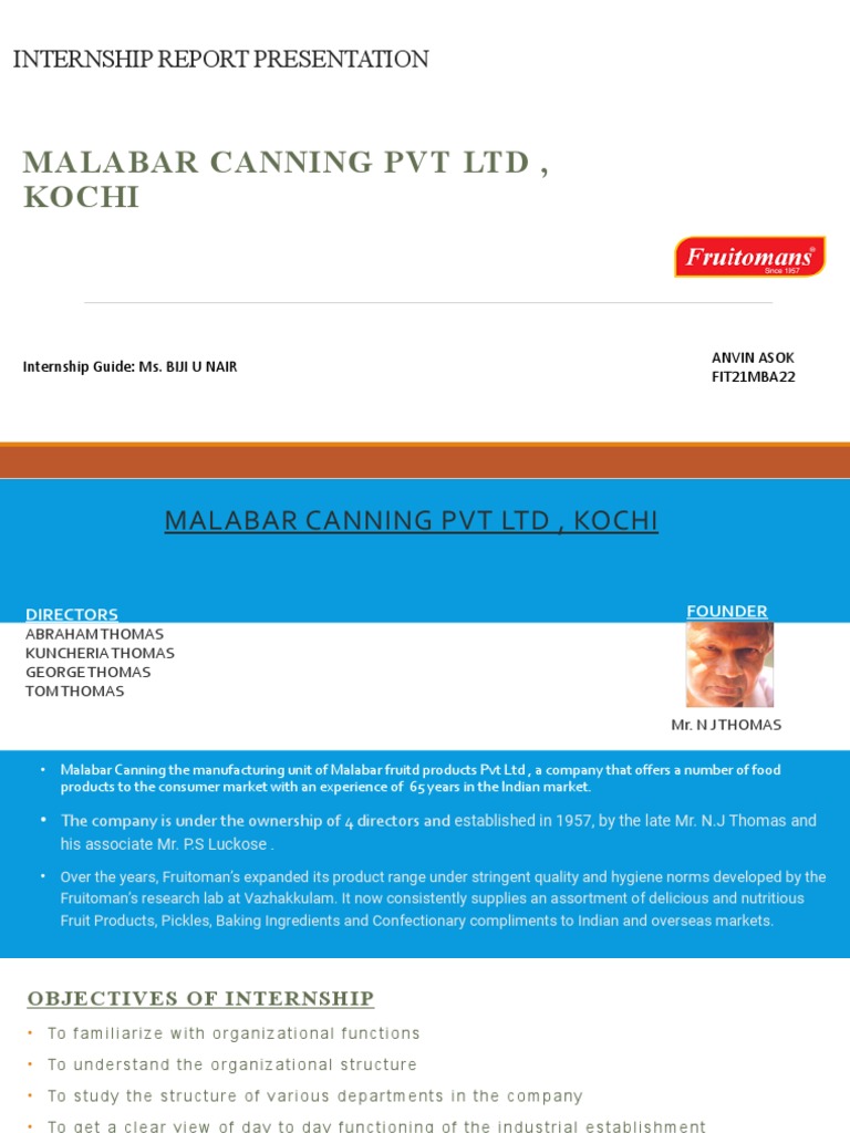 Internship Report Presentation PDF Pineapple Internship