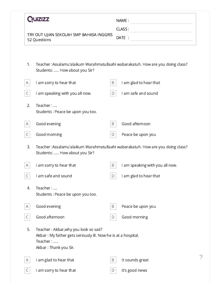 SMP English School Exam Practice Test | PDF | Common Cold | Diseases ...