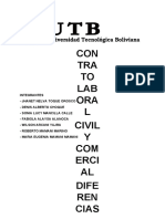 CON TRA TO LAB ORA L Civil Y COM Erci AL Dife REN Cias