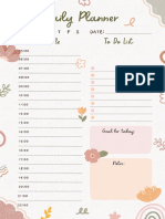 Beige and Brown Green Cute Floral Hand Drawn Daily Planner