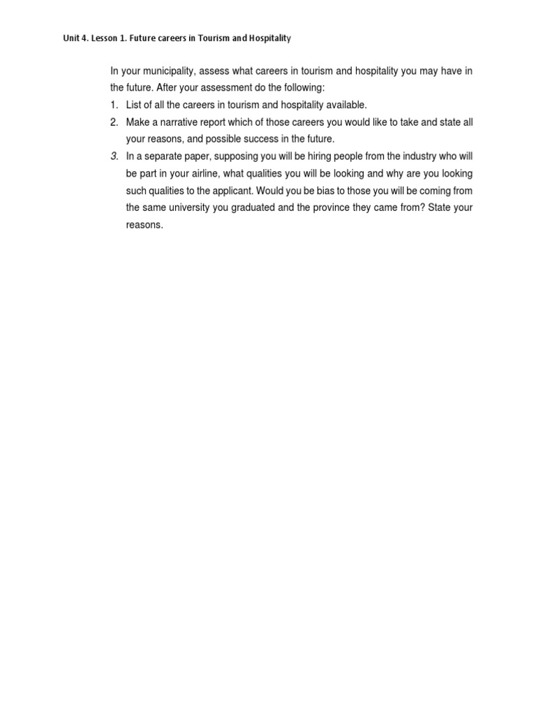 Unit 4. Lesson 1. Activity PDF | PDF