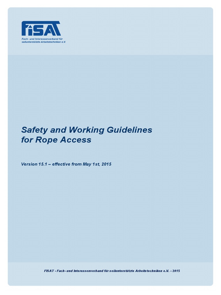 Safety and Working Guidelines For Rope Access SZP Version 15.1 EN PDF
