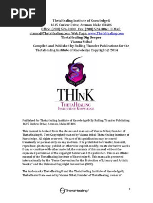 ThetaHealing ディグディーパー マニュアル Thetahealing - Dig Deeper Practitioners Manual PDF | PDF