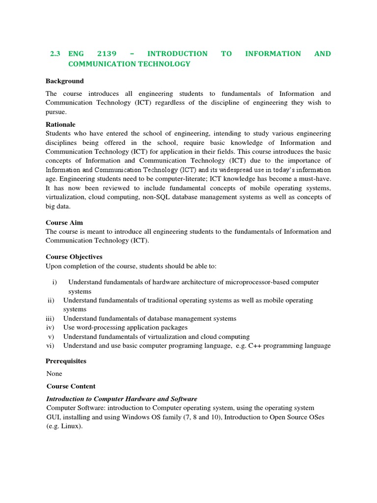 Fundamentals of ICT for Engineering Students | PDF | Computers ...