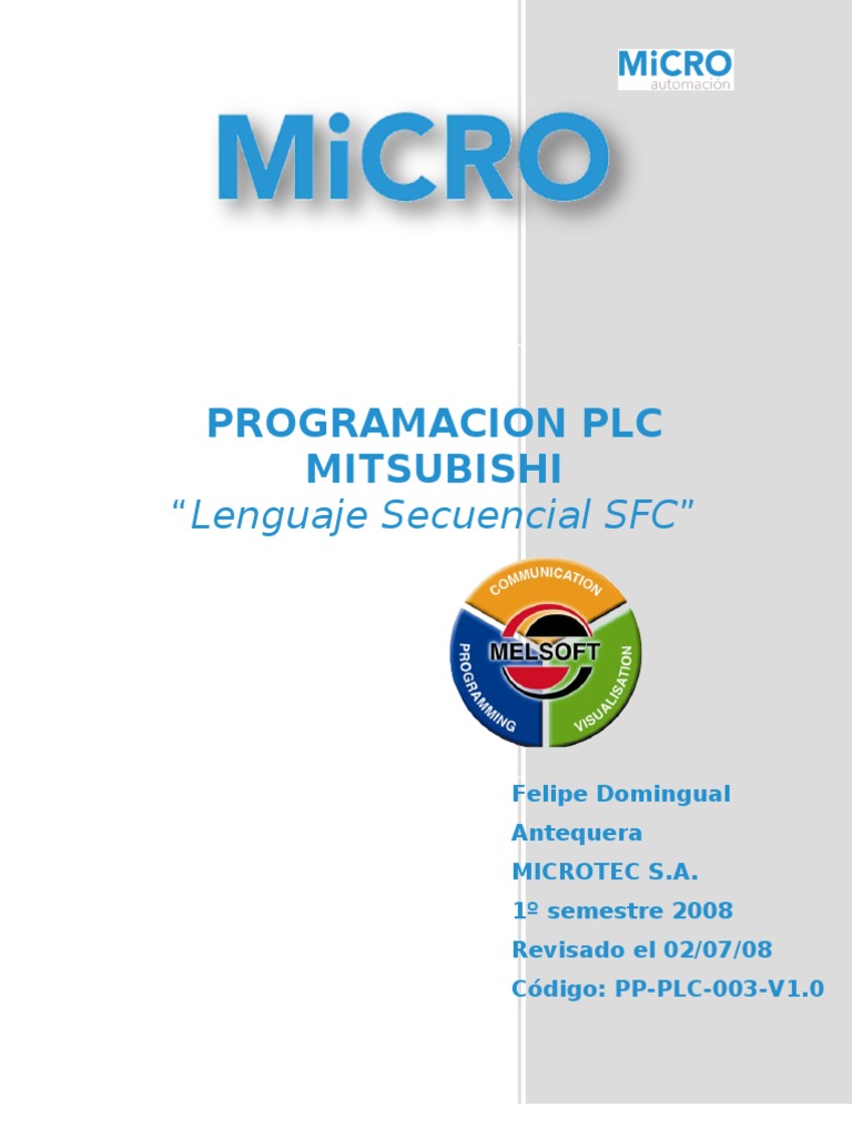 PP PLC 003 v1.0 PLC Mitsubishi - Programacion SFC | PDF | Controlador ...