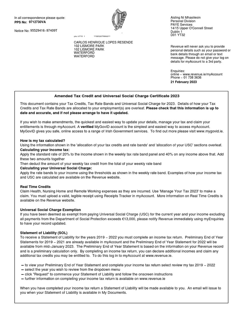 Tax Credit Certificate 2023 9552941697409 PDF PDF Taxes Tax Credit