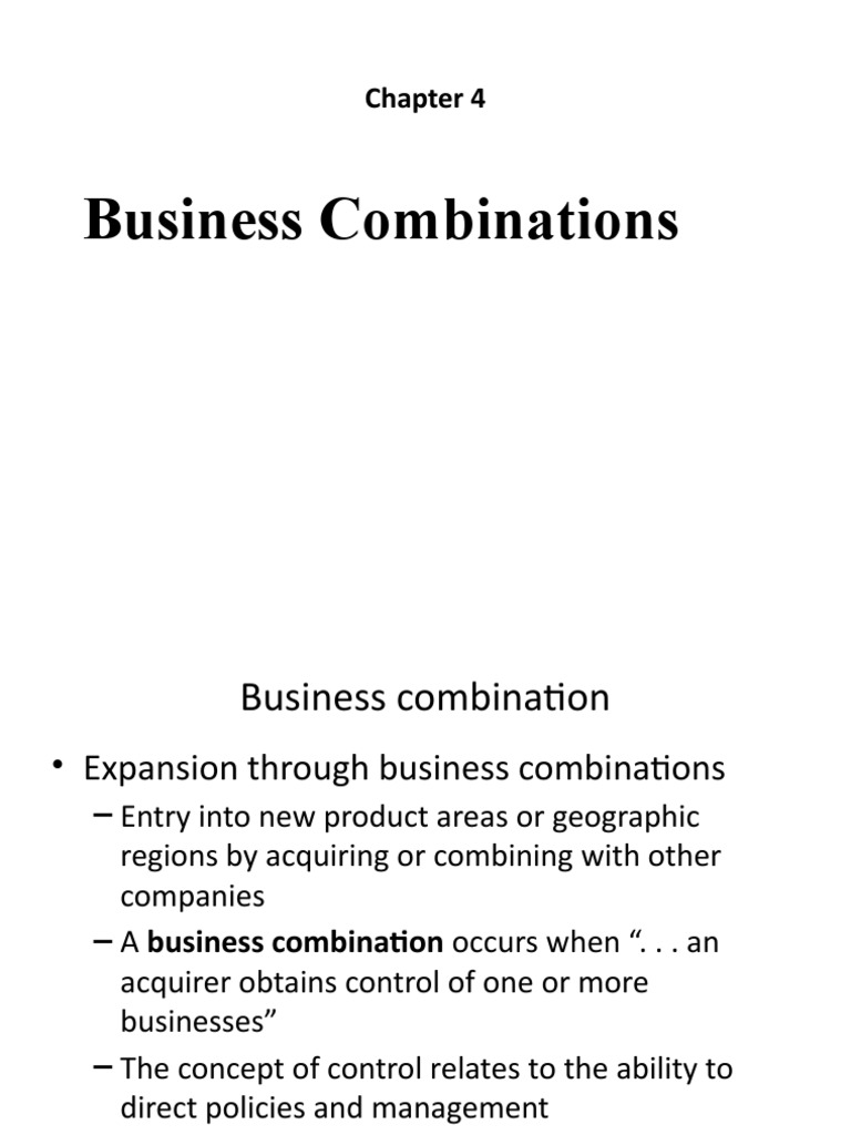 Chapter 4 Business Combination PDF Goodwill (Accounting
