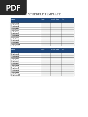 Employee Work Schedule