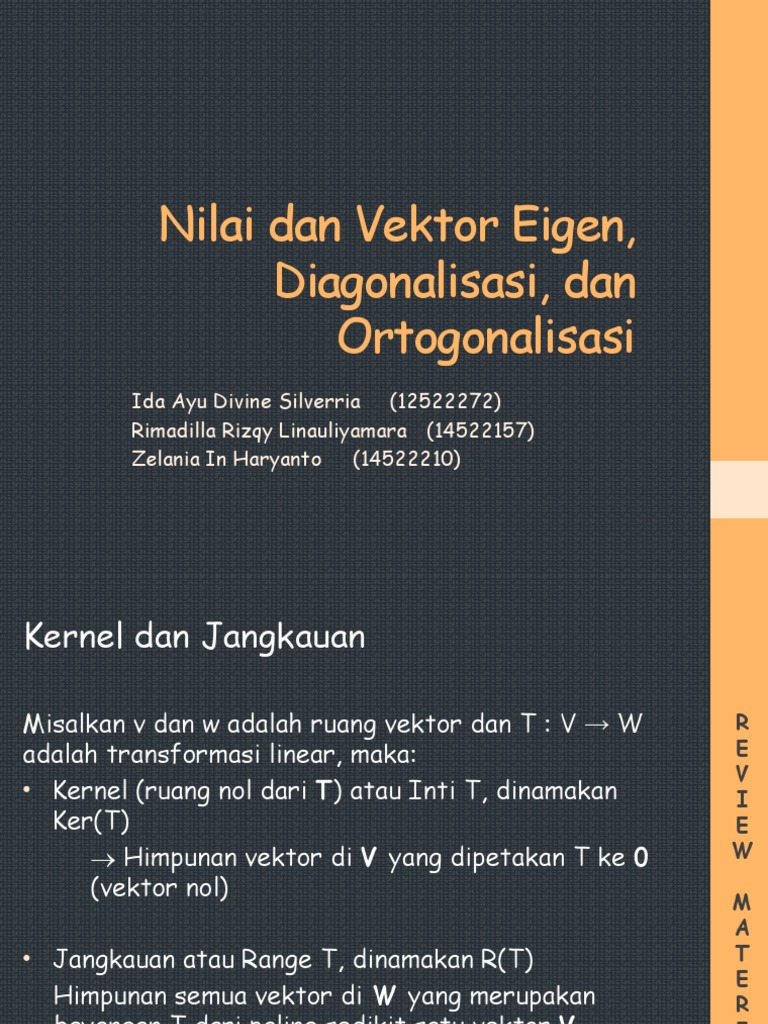 Nilai dan Vektor Eigen dalam Diagonalisasi | PDF